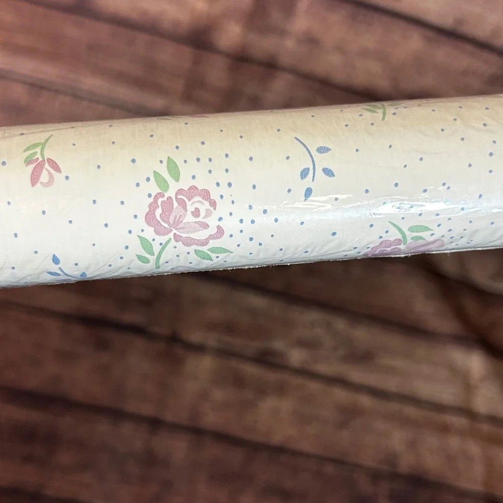 Vintage 1987 Rubbermaid Con-Tact Country Rose Shelf Liner 3yds x 18in NEW